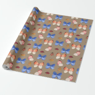 Ländliche Kraft Schmetterlinge & Marienkäfer Feier Geschenkpapier