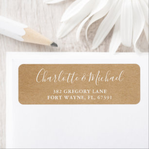 Ländliche Kraft Schrift Hochzeitsrücksendeadresse