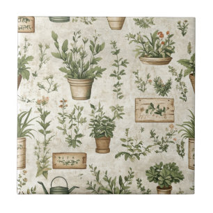 Ländliche Kräuter Vintage Cottage Keramik Fliese