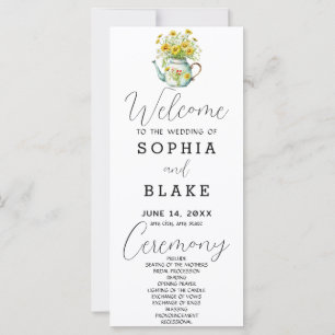 Ländliche Landdaisies Weiße Hochzeitsprogramm