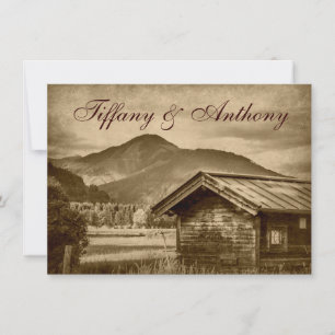 Ländliche Landhaus-Berg-Hochzeitseinladungen Einladung