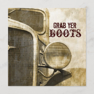 Ländliche Landhochzeit im Western-Stil mit Lastwag Einladung