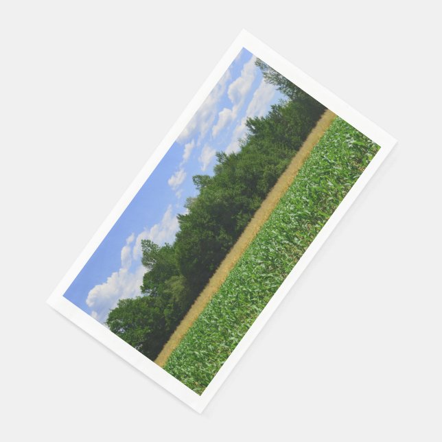 Ländliche Landschaft eines Mais- und Weizenfeldes  Serviette (Ecke)