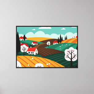Ländliche Landschaft Leinwanddruck