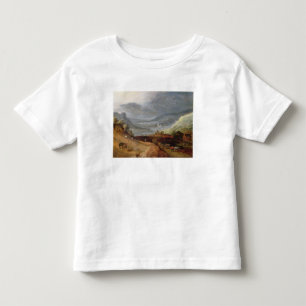 Ländliche Landschaft mit einem Bauern, der Pferde Kleinkind T-shirt