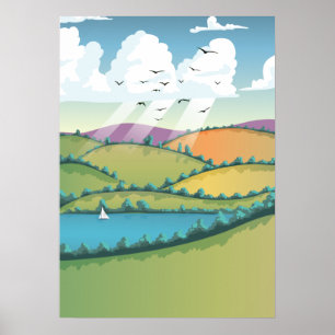 Ländliche Landschaft. Poster