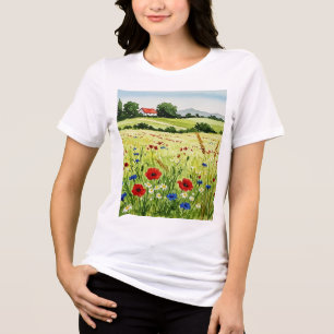 Ländliche Landschaft Tri-Blend Shirt