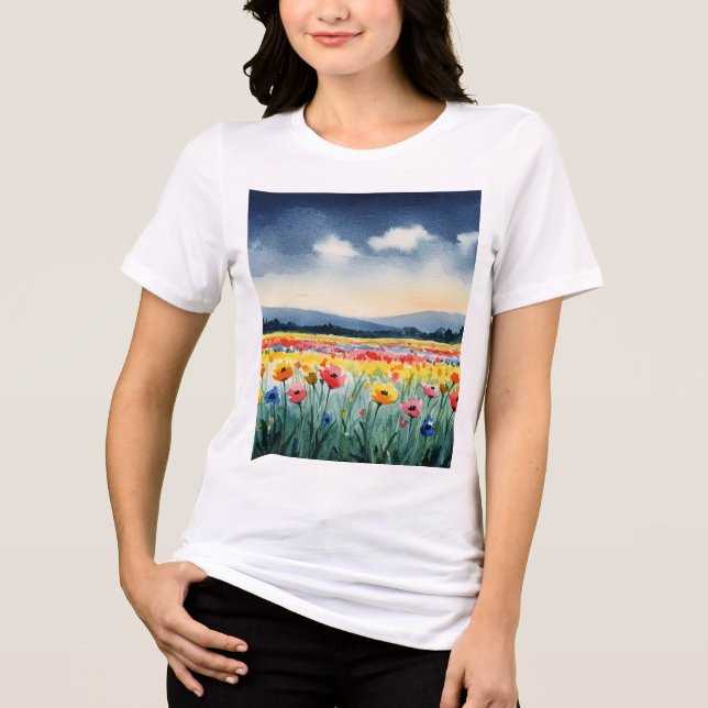 Ländliche Landschaft Tri-Blend Shirt (Vorderseite)