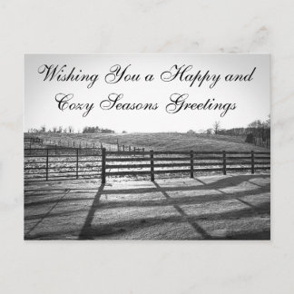 Ländliche Landschaftspostkarten - Winter-Straße Feiertagspostkarte