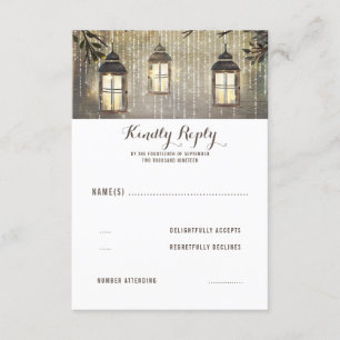 Ländliche Laternen Landhochzeit RSVP Karte