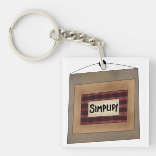 Ländliche Minimalistische Simplify-Wort-Kunst-Schi Schlüsselanhänger