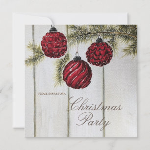 Ländliche minimalistische Weihnachtsfeier Einladung