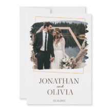Ländliche moderne Hochzeitseinladung