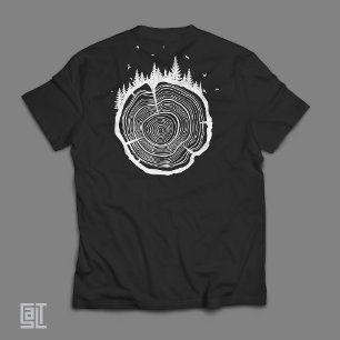 Ländliche Natur Baumringe Wald Silhouette T-Shirt