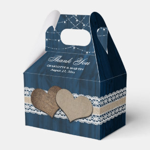 Ländliche Navy-Blau-Hochzeits-Dankeschön Geschenkschachtel