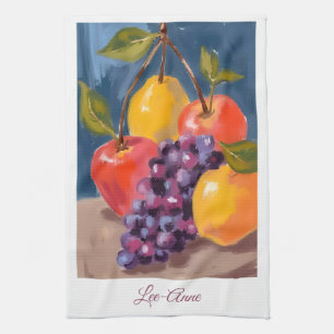 Ländliche Obst-Wasserfarbe – Gemütliche Früchte Geschirrtuch