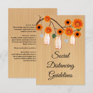 Ländliche orangefarbene Blumen-Mason-Glas-Sicherhe Begleitkarte