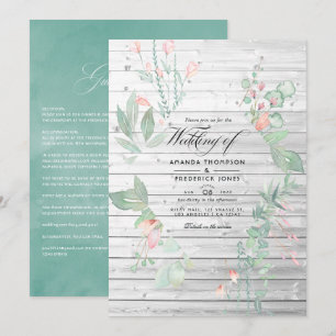 Ländliche Pastell-Grün-Hochzeit im Landhausstil Einladung