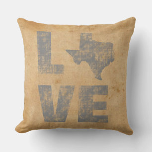 Ländliche patriotische Liebe Texas Kissen
