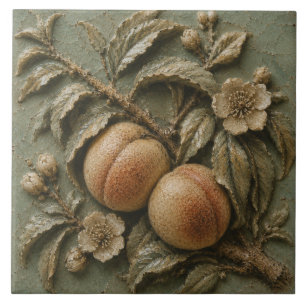 Ländliche Pfirsichblütenplantage Faux-Relief Fliese