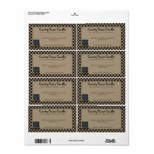 Ländliche Primitive Kerze Kariert Land Label