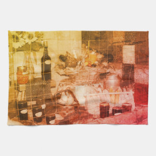 Ländliche Produkte auf dem Landjahrmarkt teilweise Geschirrtuch