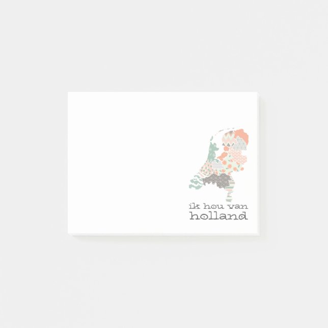 Ländliche Provinz Karte Geometric Patchwork Style Post-it Klebezettel (Vorderseite)