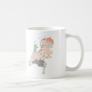 Ländliche Provinz Karte Geometric Patchwork Style Tasse