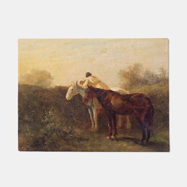 Ländliche Rendezvous (Romantischer Kuss auf dem Pf Fußmatte (Vorderseite)