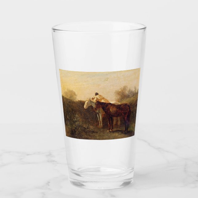 Ländliche Rendezvous (Romantischer Kuss auf dem Pf Glas (Vorderseite)