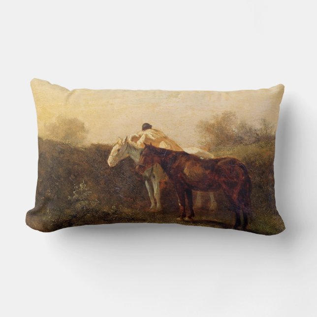 Ländliche Rendezvous (Romantischer Kuss auf dem Pf Lendenkissen (Vorderseite)