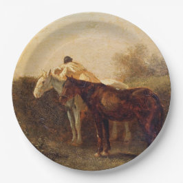 Ländliche Rendezvous (Romantischer Kuss auf dem Pf Pappteller