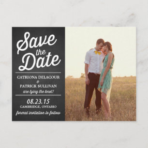 Ländliche Retro-Schrift Foto Save-the-Date-Postkar Ankündigungspostkarte
