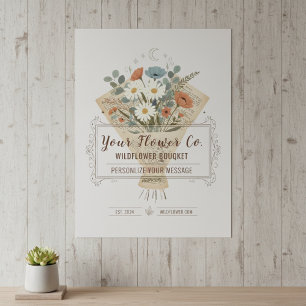 Ländliche romanhaft verpackte Blumen anpassbar Poster