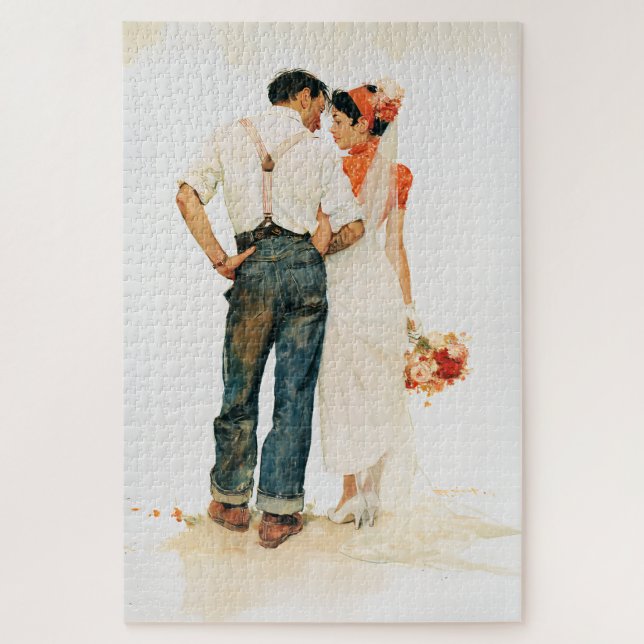 Ländliche Romantik-Hochzeitsillustration Puzzle (Vertikal)