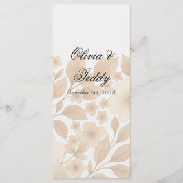 Ländliche Romantik-Hochzeitsmenü Menükarte