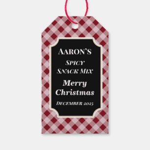Ländliche rote Gingham-Geschenkanhänger Geschenkanhänger