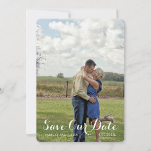 Ländliche rustikale Herzhirsch-Liebeshochzeitsfoto Save The Date