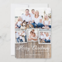 Ländliche rustikale Holz-Weihnachts-Postkarte