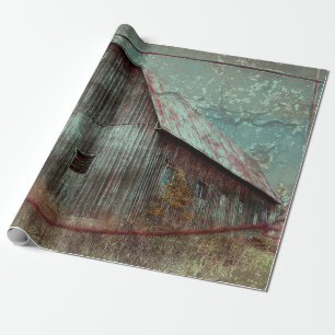 Ländliche rustikale Teal-Scheune Vintage-Textur-De Geschenkpapier