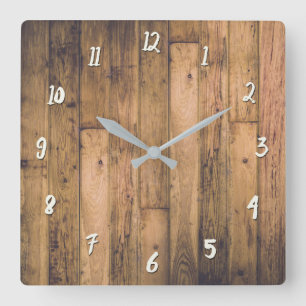 Ländliche Scheune Holz Holzbretter Farmhaus Quadratische Wanduhr
