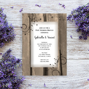 Ländliche Scheune Holz Post Hochzeit Brunch Einladung