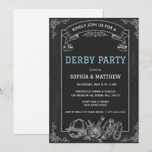 Ländliche Schiefertafel Derby-Party-Einladung Einladung