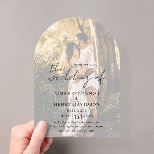 Ländliche Schriftart Foto Moderne Hochzeit Acryleinladungen