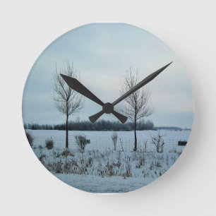 Ländliche Sicht in Quebec, Kanada Runde Wanduhr
