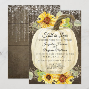 Ländliche Sonnenblumen Blumen Feenlichter Kürbis H Einladung