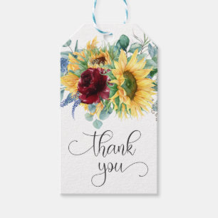 Ländliche Sonnenblumen Boho Floral Danke Geschenkanhänger