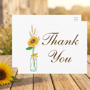 Ländliche Sonnenblumen Dankeschön Gelbe Blumen Hoc Postkarte