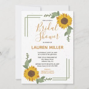 Ländliche Sonnenblumen-Frühlings-Blumen-Hochzeitsd Einladung