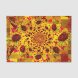 Ländliche Sonnenblumen Gelb Rot Dekoration Seidenpapier